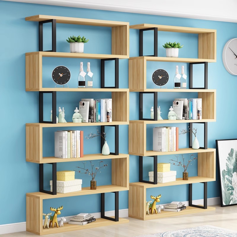 书架落地客厅隔断收纳展示架子现代简约儿童铁艺多层置物架厂家