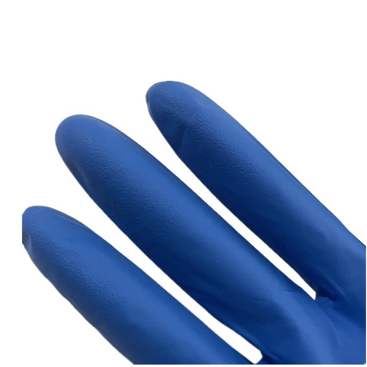 12寸劳保手套批发无粉蓝色一次性丁腈手套100只装实验室防护手套