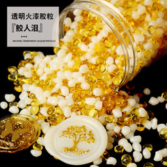 Mermaid Tears Fire-Resistant Wax Beads, Golden Amber—Semi-Transparent Decorative Gel for Handbooks, Envelopes, and Invitations