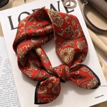 厂家直销洋气红色桑蚕丝礼品围巾高档真丝小方巾职业装领巾丝巾女