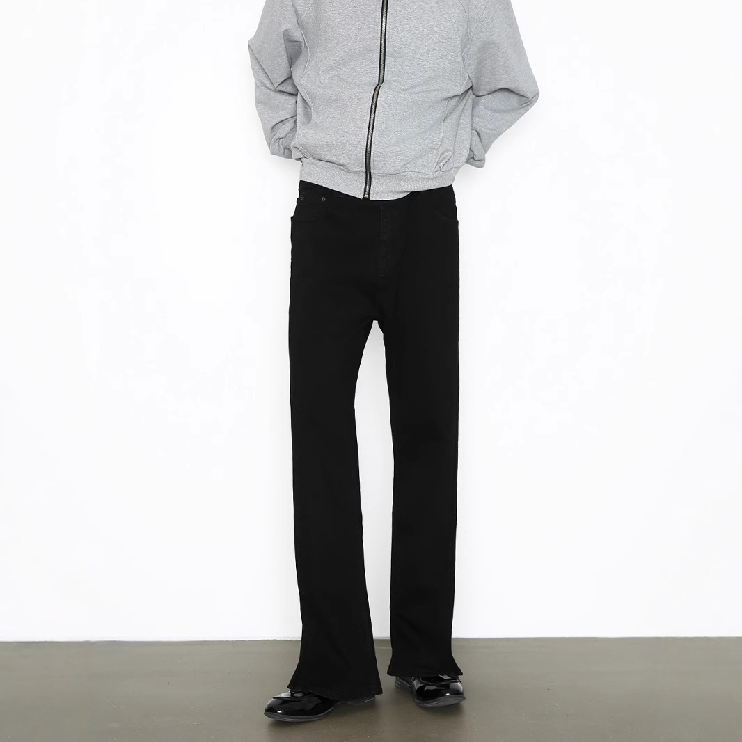 Men's Clothing Black Stretch Slim Fit Jeans For Men Loose Fit Versatile Basic Style Slimming Long Pants American High Street Denim_mkmklike.com