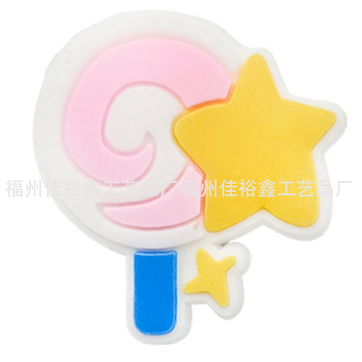 Invierno nuevo colorido unicornio serie agujero Zapatos flor Polaroid Arco Iris pony accesorios para niños transfronteriza en stock