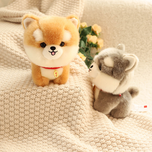 Puppy doll plush toy wholesale husky doll corgi rag doll cross-border simulation animal plush doll