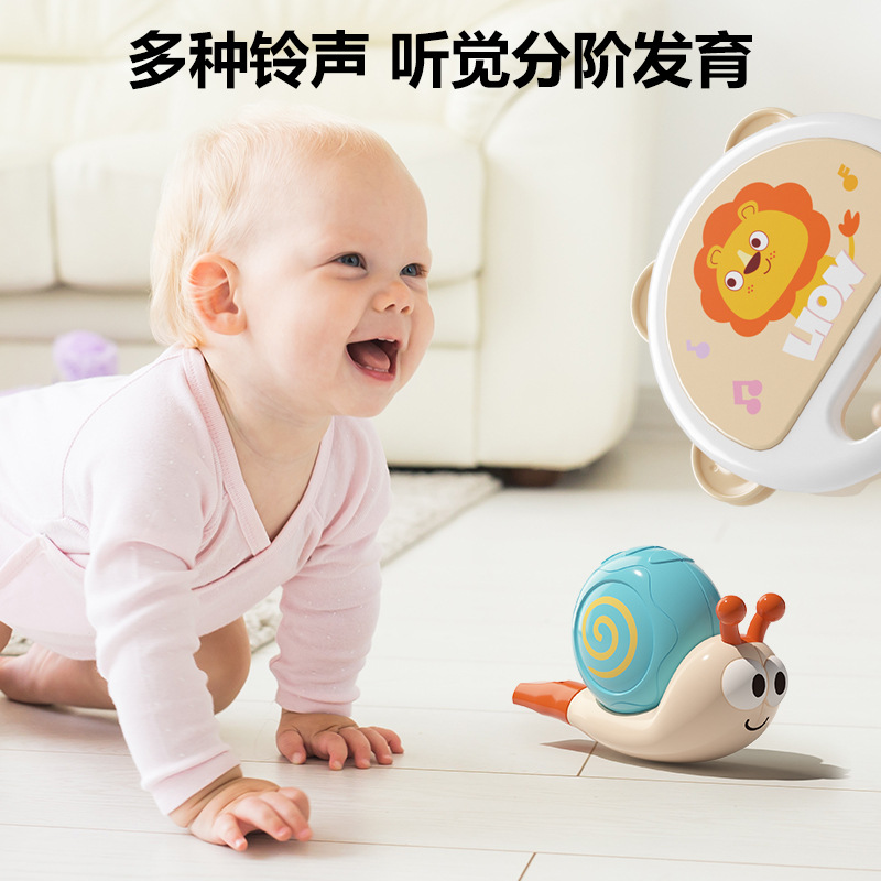 Juego de sonajero para niños transfronterizos, pandereta, sonajero, silbato, martillo de arena, entrenamiento de agarre de mordedor, juguete calmante para bebés