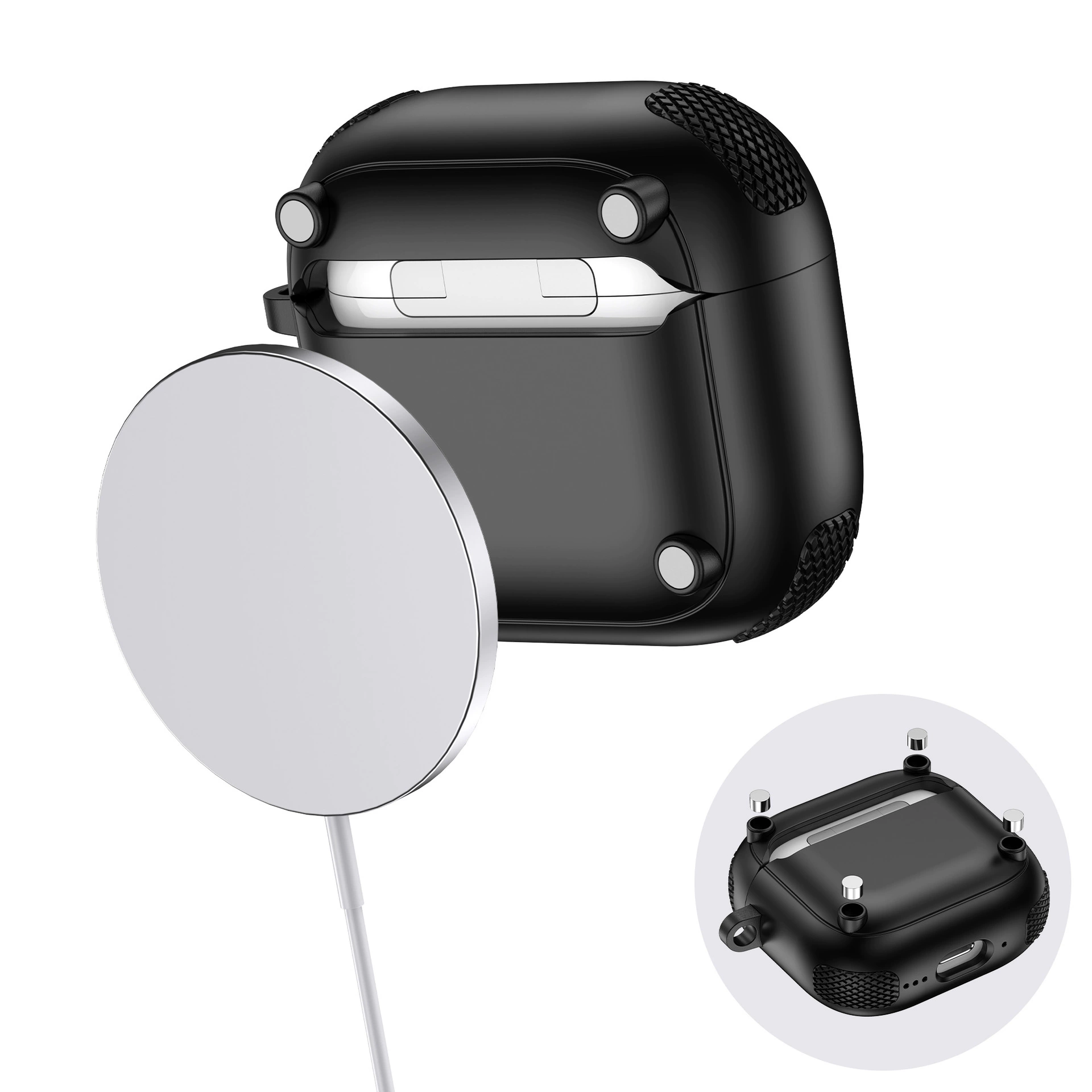Защитный чехол (совместимый с Apple) для AirPods/Pro/Pro2, замок‑переключатель, защита от падений, лёгкий