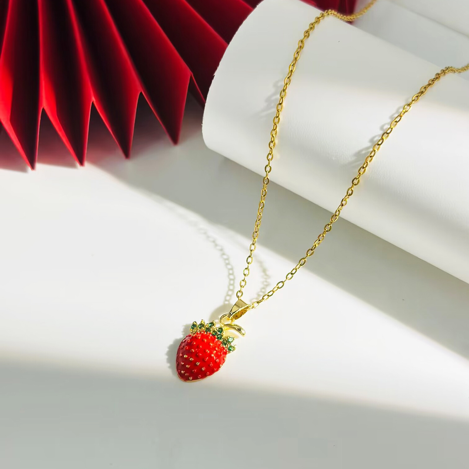 Feliz año nuevo chino, feliz año nuevo, collar de acero de titanio de estilo nacional, nuevo estilo femenino, cadena de clavícula de moda de celebridades de Internet, joyería de lujo ligera