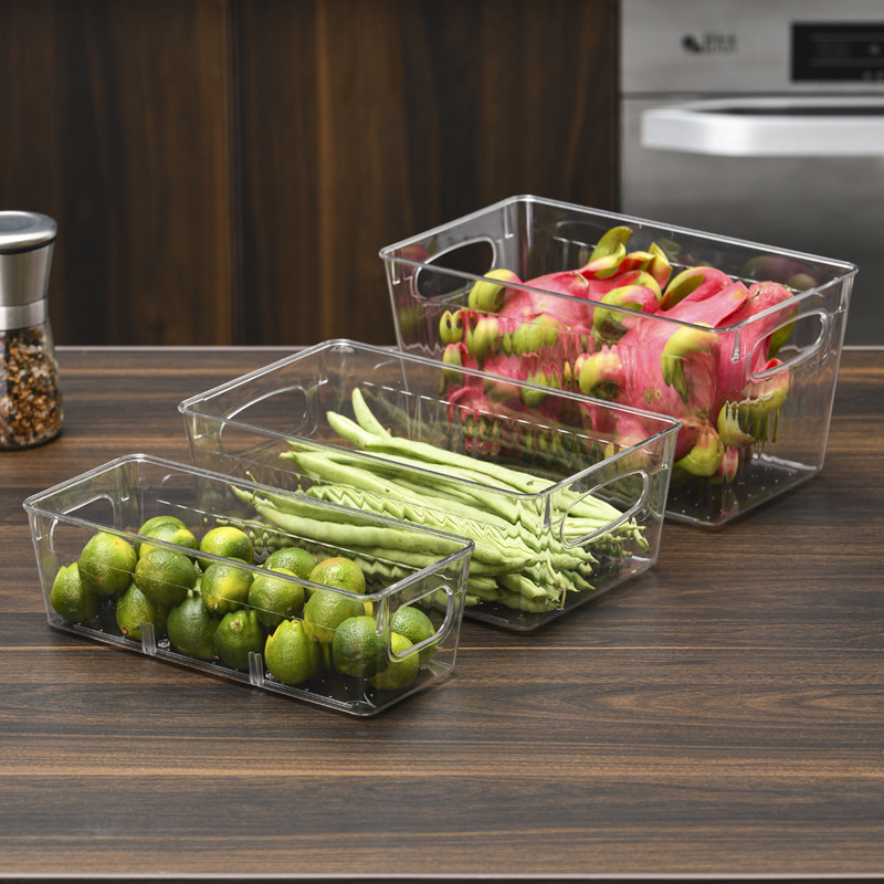 厨房冰箱收纳盒PET透明收纳盒饮料蔬果橱柜储物保鲜收纳盒 套装组