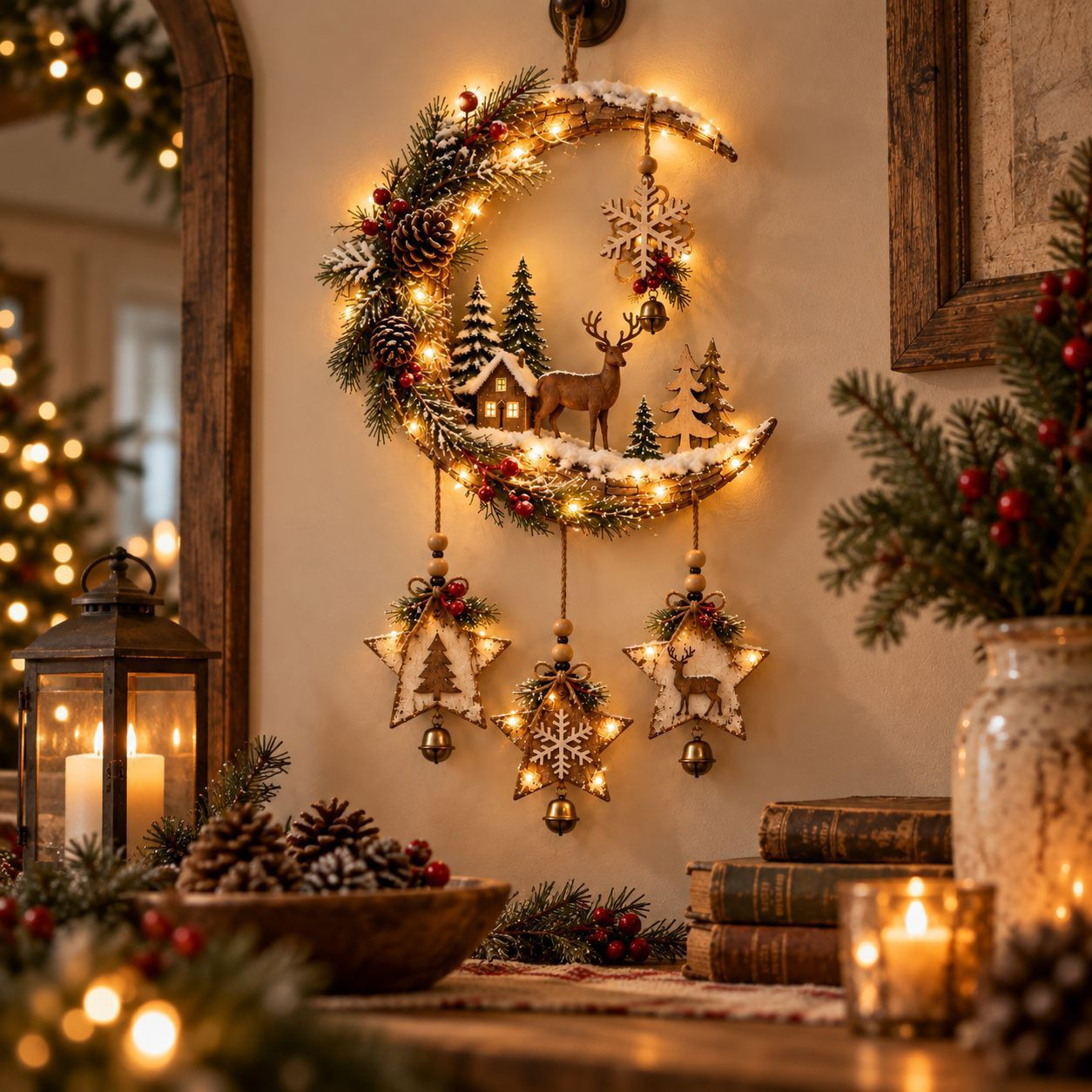 Decoración de Pared Luminosa del Nacimiento de Acrílico para Navidad