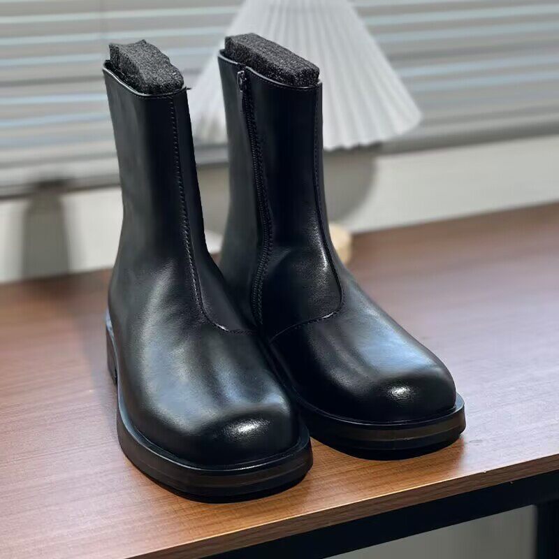 Giày Martin nam cao cổ cổ trung, kiểu Mỹ năng động, đế cao su chống trượt, gót 3–5 cm — z7121 màu nâu, z7121 đen