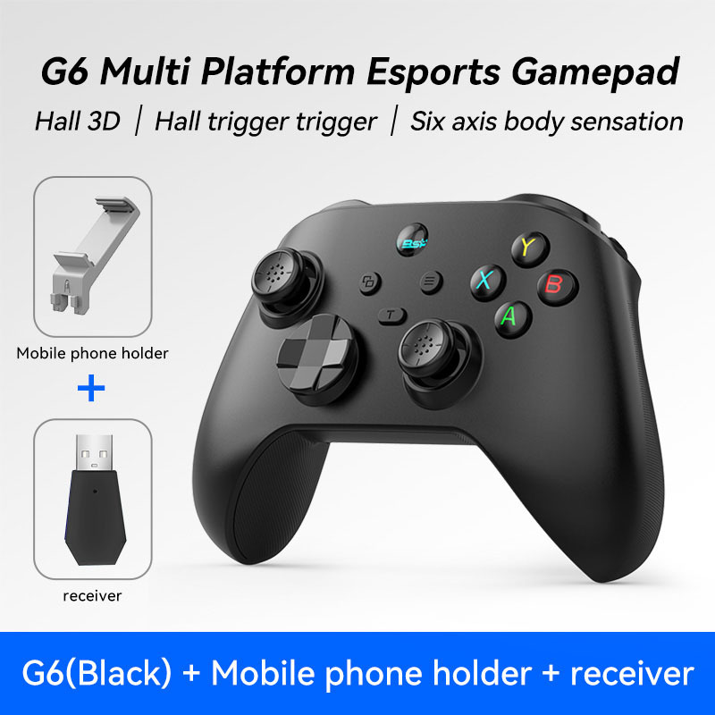 El nuevo controlador de juego inalámbrico G6 doble Hall vibración somatosensorial cabello continuo Switch Android IOS/PC controlador Bluetooth