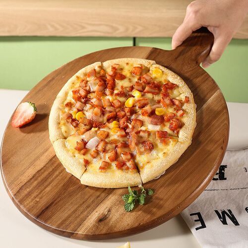 Pizza board wooden tray home solid wood steak plate baking grilling plate bread tray wood board wood tray