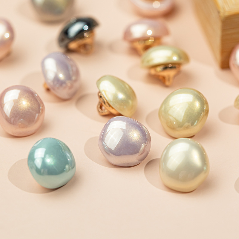 Shirt Sweater Buttons Versatile Imitation Shell Shaped Pearl Beads Buttons Handmade DIY Jacket Dress Buttons Decorative Buttons