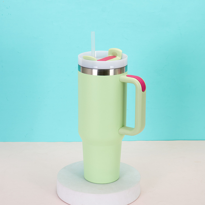 Isolierte Trinkflasche 40oz Mit Henkel Und Trinkhalm Edelstahl_voghion.com