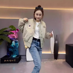 リトルオックスフォード複合野球ユニフォームジャケット女性のショート春と秋の新しいボンバージャケットショートプチトップ