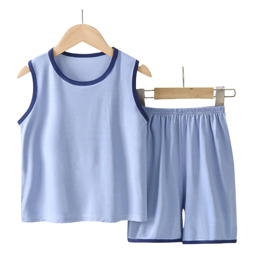 Hot New modal Chaleco de los niños clase A homewear traje pantalones cortos verano delgada pijamas ropa aire acondicionado