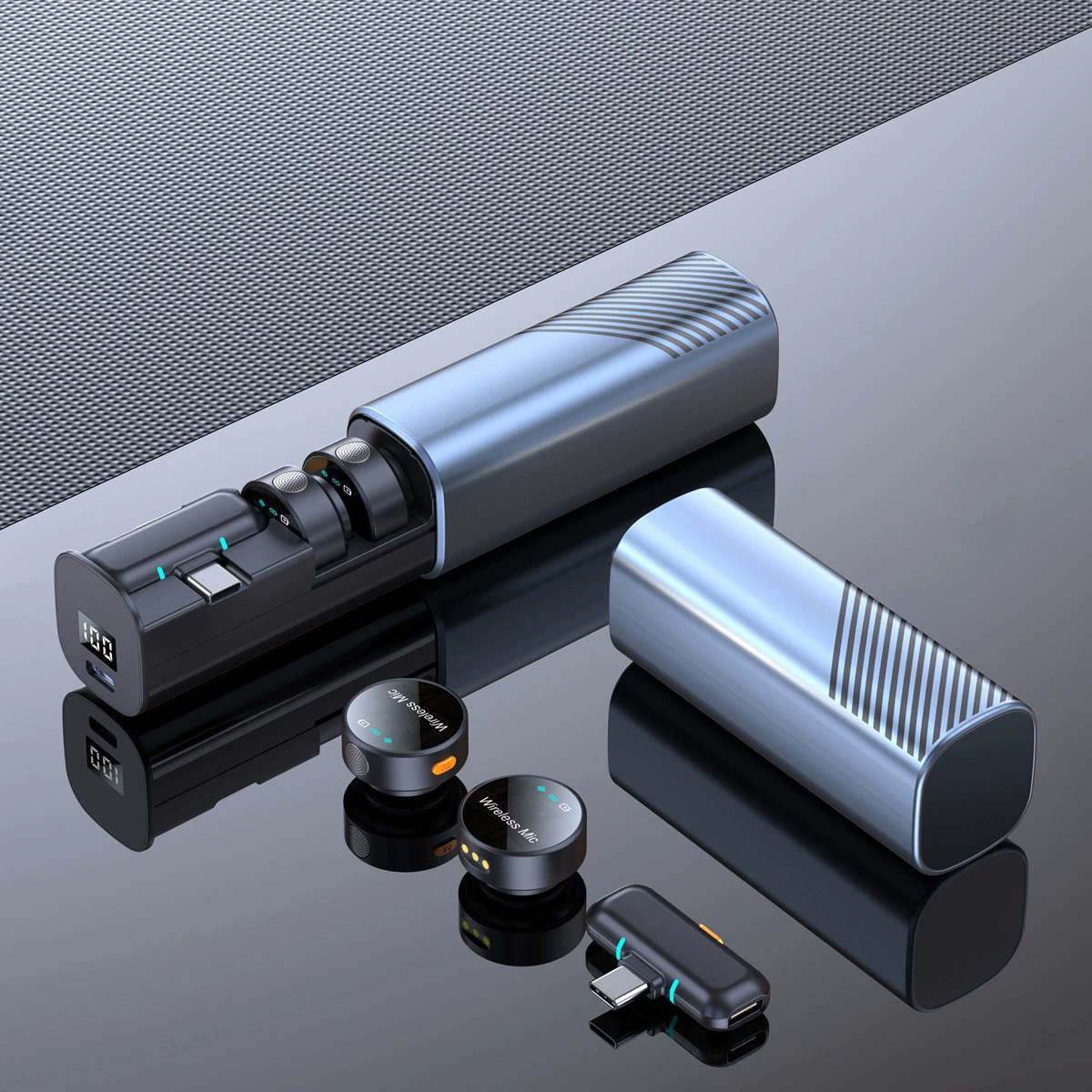 Популярный беспроводной петличный микрофон (один на два) для мобильных онлайн-трансляций на открытом воздухе, микрофон с шумоподавлением, петличный тип