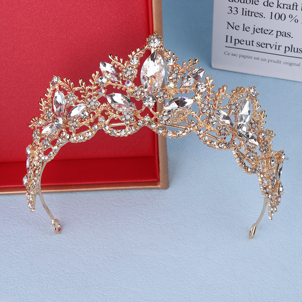 105g Weight Crown Hair Accessories Type Crystal Inlay Material 1 Piece Quantity Daily, Party Occasion Alloy Material Crown Pattern Women's Gender Hollow Out, Inlay Design Shiny, IG Style Style Women's IG Style Shiny Crown Alloy Hollow Out Inlay Crystal Crown 5