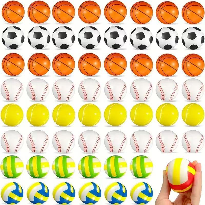Animales de dibujos animados transfronterizos 63mm bola de presión bola PU espuma infantil juguetes de acertijo esponja bola de ventilación al por mayor image 4