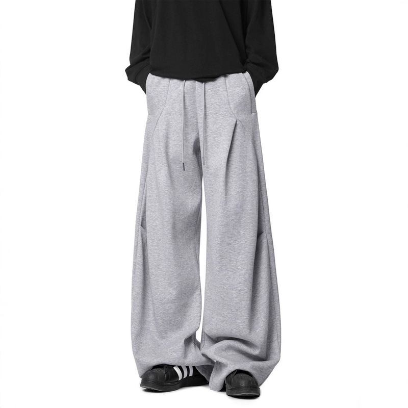American-Style Casual Pants for Men, Spring and Autumn, Loose Wide-Leg Sweatpants, Versatile Trendy Drapey Sports Long Pants