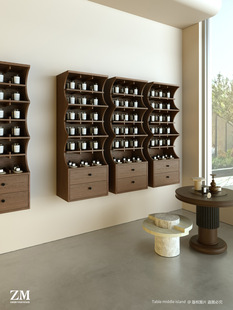 Fragrance Essential Oil Wall Cabinet Display Cabinet Combination Aromatherapy Product Grids Display Cabinet Beauty Salon Product Display Cabinet Wooden