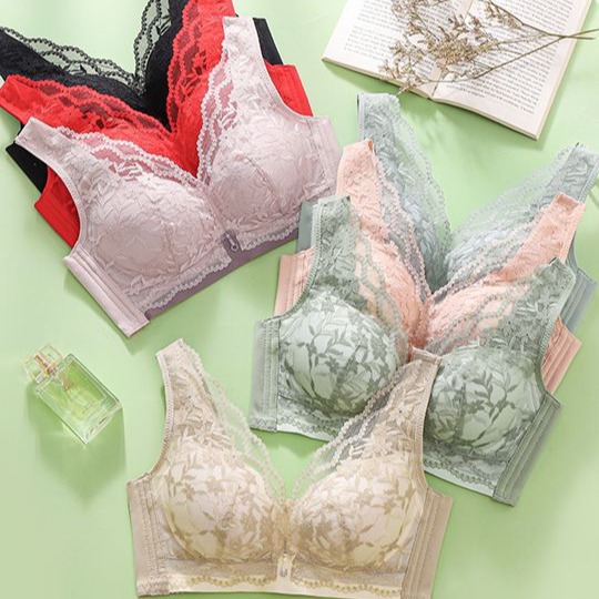 背心款内衣女士无钢圈无磁中厚款小胸聚拢文胸罩调整型收副乳批发