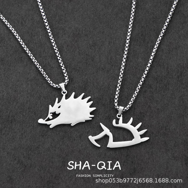 Zhang Lei's Same Style Little Hedgehog Necklace, Original and Unique Hip-Hop Pendant, Unisex, Chinese Style, Non-Fading Zhang Lei's Same Style Little Hedgehog Necklace, Original and Unique Hip-Hop Pendant, Unisex, Chinese Style, Non-Fading