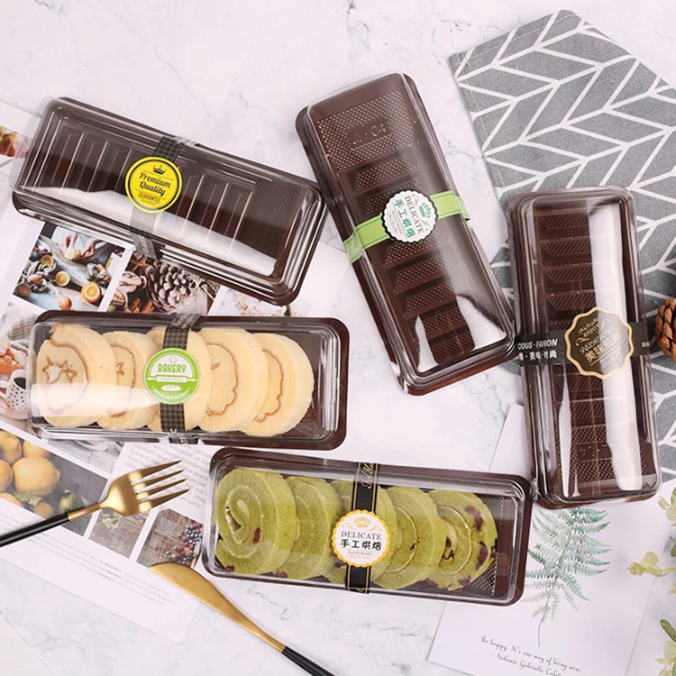 A04蛋糕卷盒长条梯形瑞士卷蛋糕卷切件盒子虎皮卷寿司西点包装盒