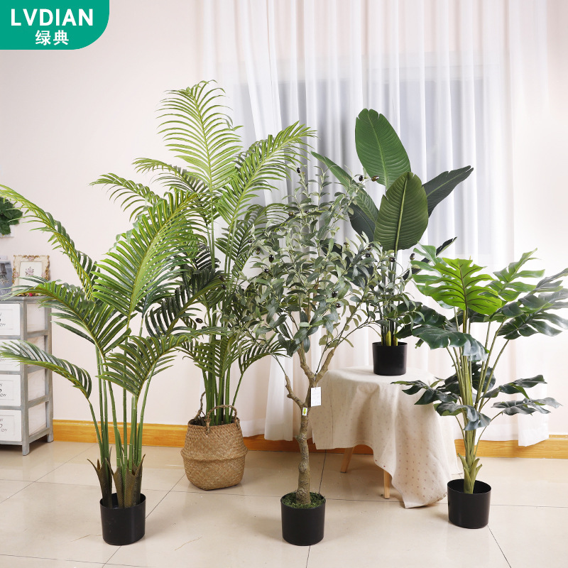 Simulación de estilo europeo de decoración de paisajismo de plantas Simulación de girasol de cola suelta interior y exterior árbol falso planta verde decoración de adorno en maceta