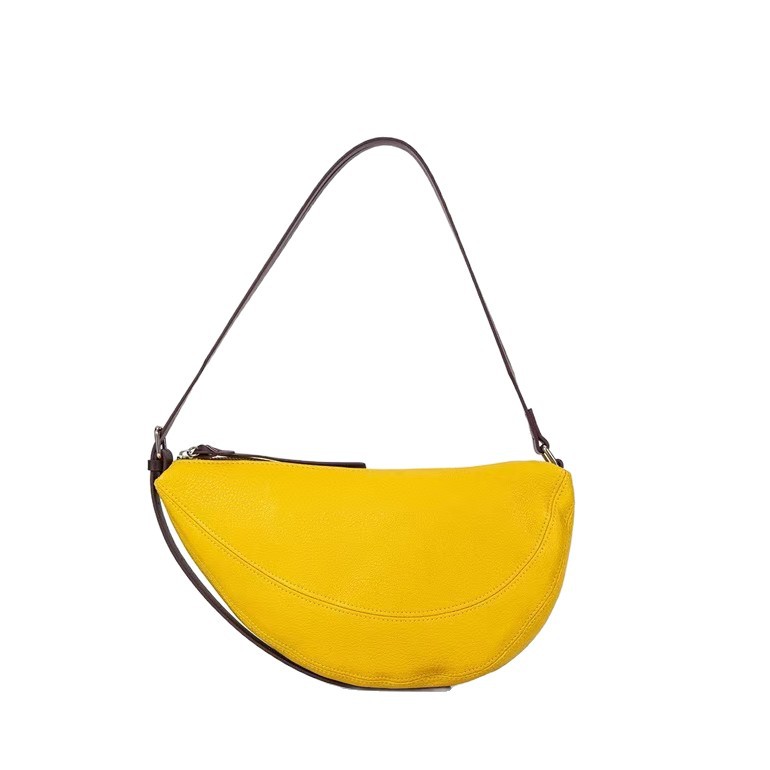 Designer New Yellow Soft Leather Dumpling Niche High End Versatile Shoulder And Crossbody Bag Lightweight Commuting_voghion.com