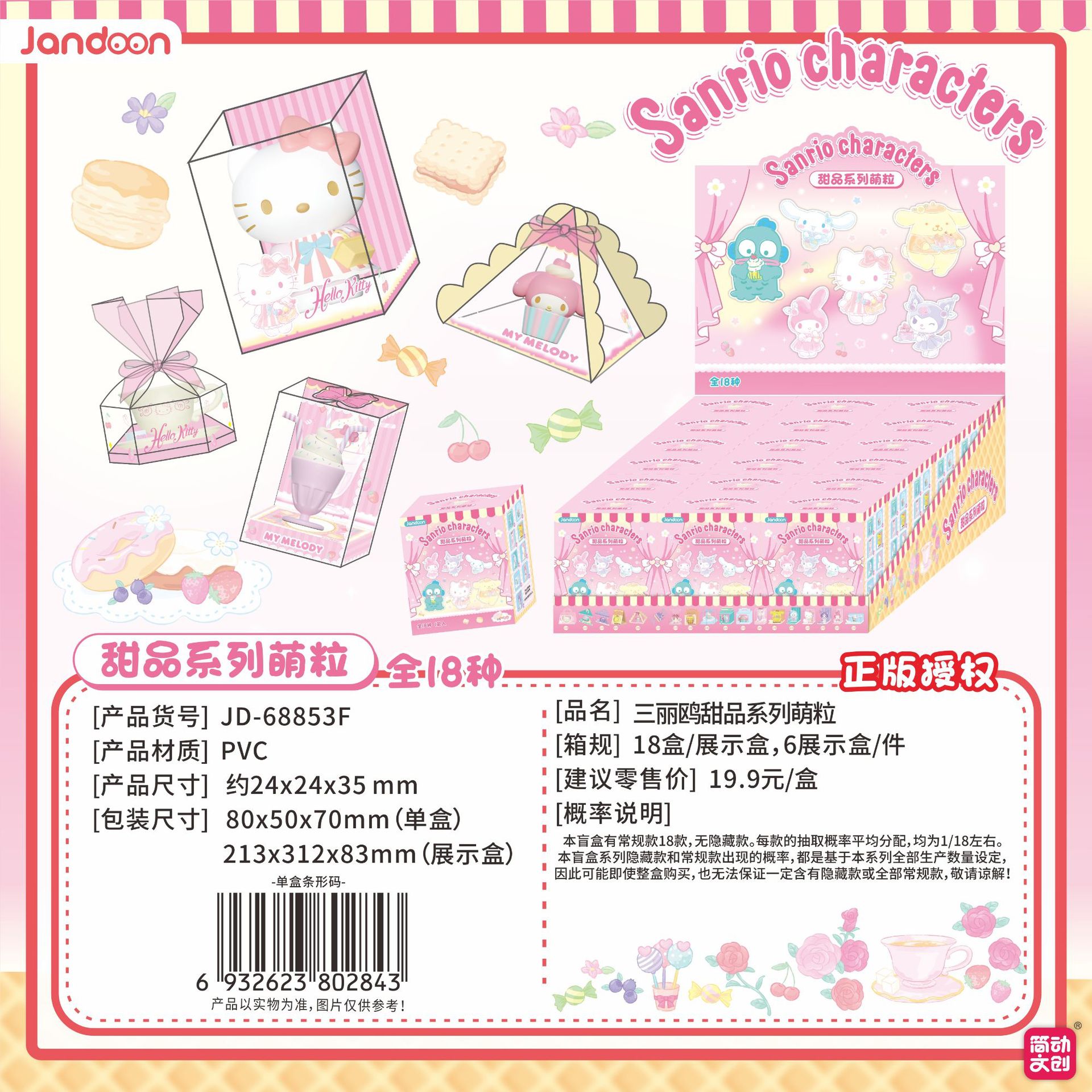 Auténticas Figuras Creativas de Moda de Sanrio, Escenas Miniatura Lindas de My Melody, Mercancía de Anime, Caja Sorpresa