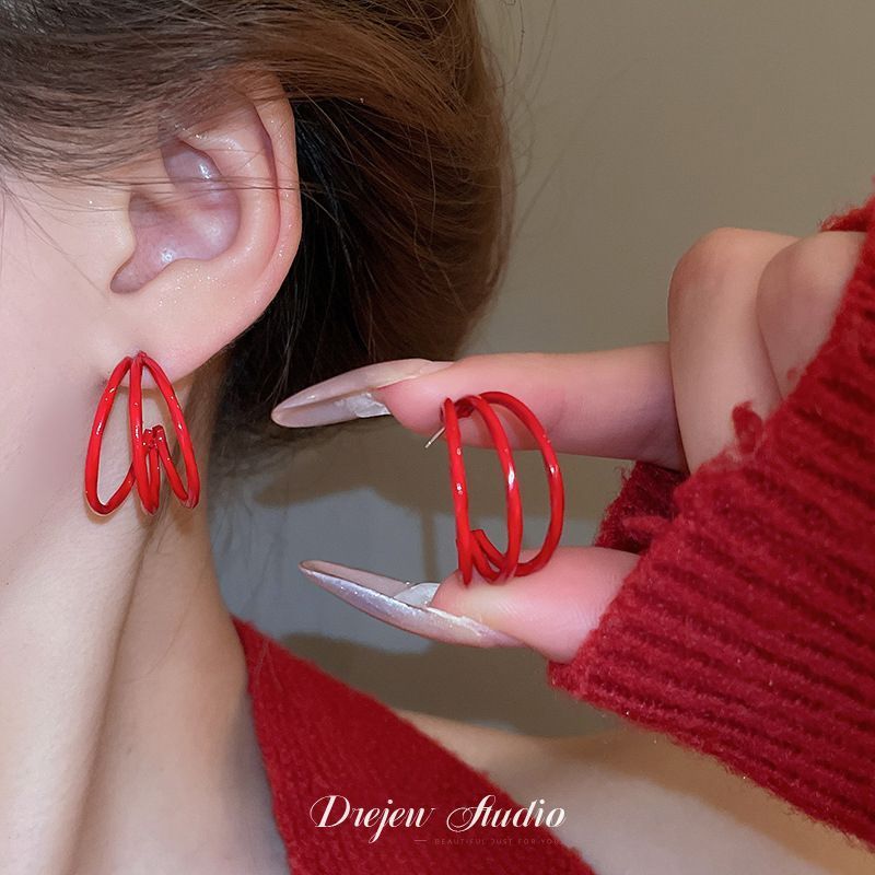 Aguja de plata, arco de circón, pendientes geométricos de perlas, pendientes de diseño de temperamento de nicho, pendientes de lujo ligero, pendientes de alta gama, mujeres