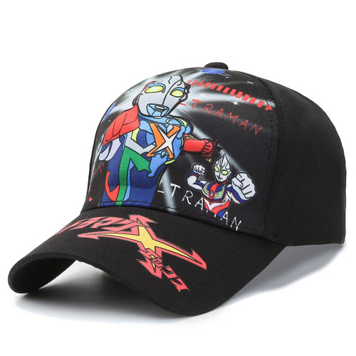 Children's cartoon cute baseball cap print Ultraman super cute sun hat outdoor activities versatile sunshade duckbill hat