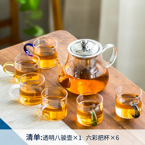 玻璃套装家用茶杯功夫茶耐热泡茶简约过滤小型茶壶