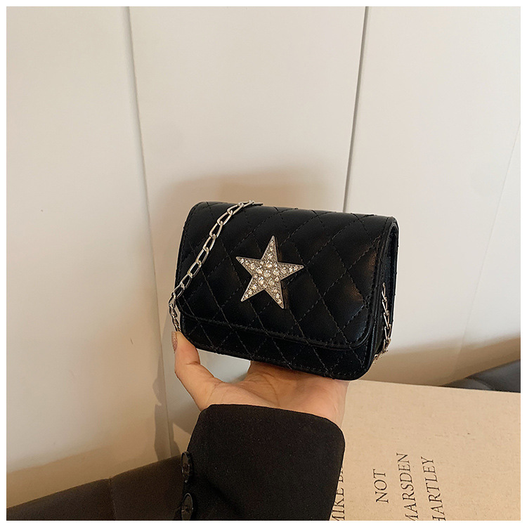 131g Weight Polyester Lining Material Flip Cover Closure Type Single Shoulder Strap Strap Type Crossbody Bag Bags Type Casual, Shopping Occasion Pu Leather Material Star, Solid Color, Lingge Pattern All Seasons Season Unisex Gender Basic, Classic Style Style Square Shape Medium Size Unisex Medium Pu Leather Star Solid Color Lingge Basic Classic Style Square Flip Cover Crossbody Bag 13