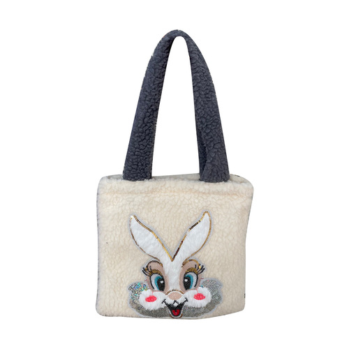 痞幼同款可爱兔子小手提包包女卡通手拎小包网红毛绒包包女小众潮
