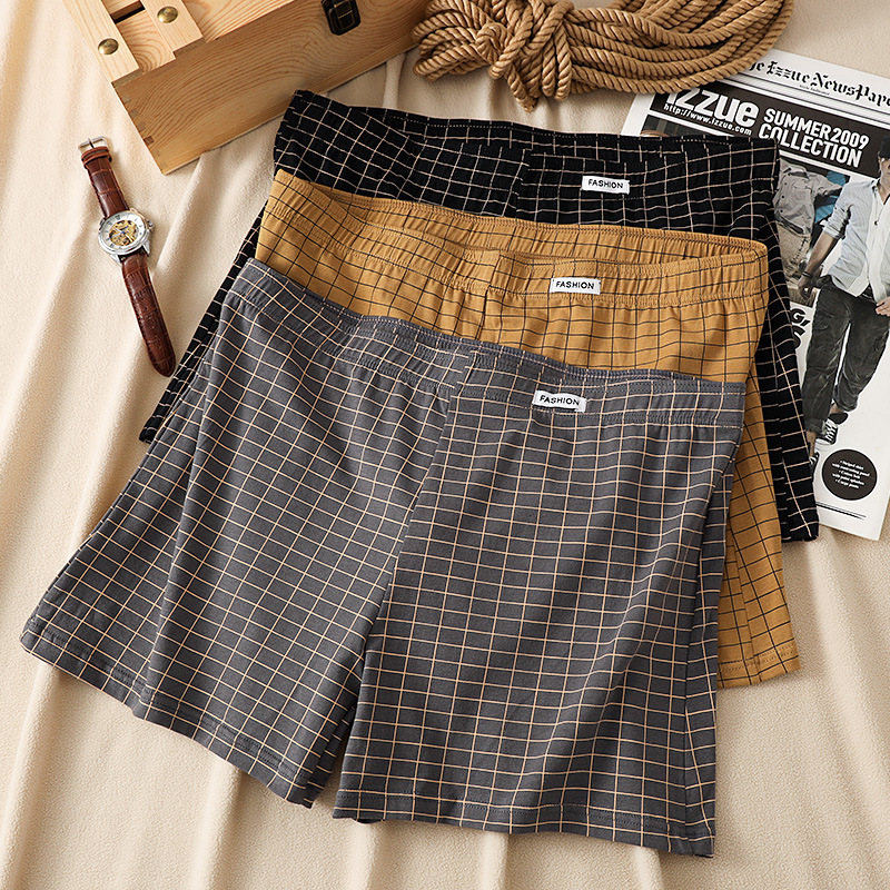 New Explosive Plaid Arlo Pants Men's Underwear Cotton Comfortable Home Pants Loose Breathable Shorts Boxer