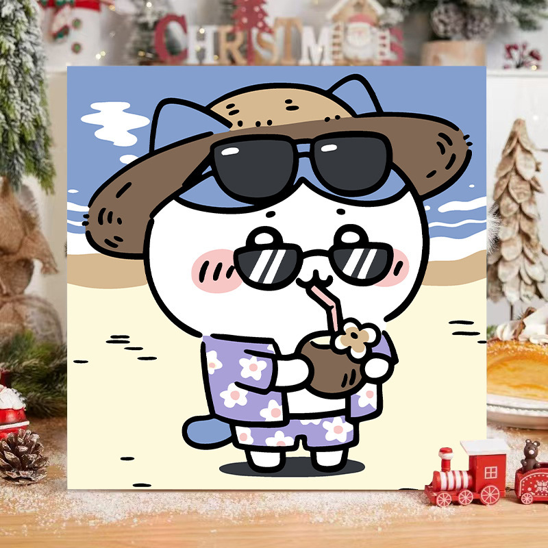 子猫デジタル油絵 diy 着色かわいい漫画動物手作り子供のシンプルな油絵装飾卸売|undefined