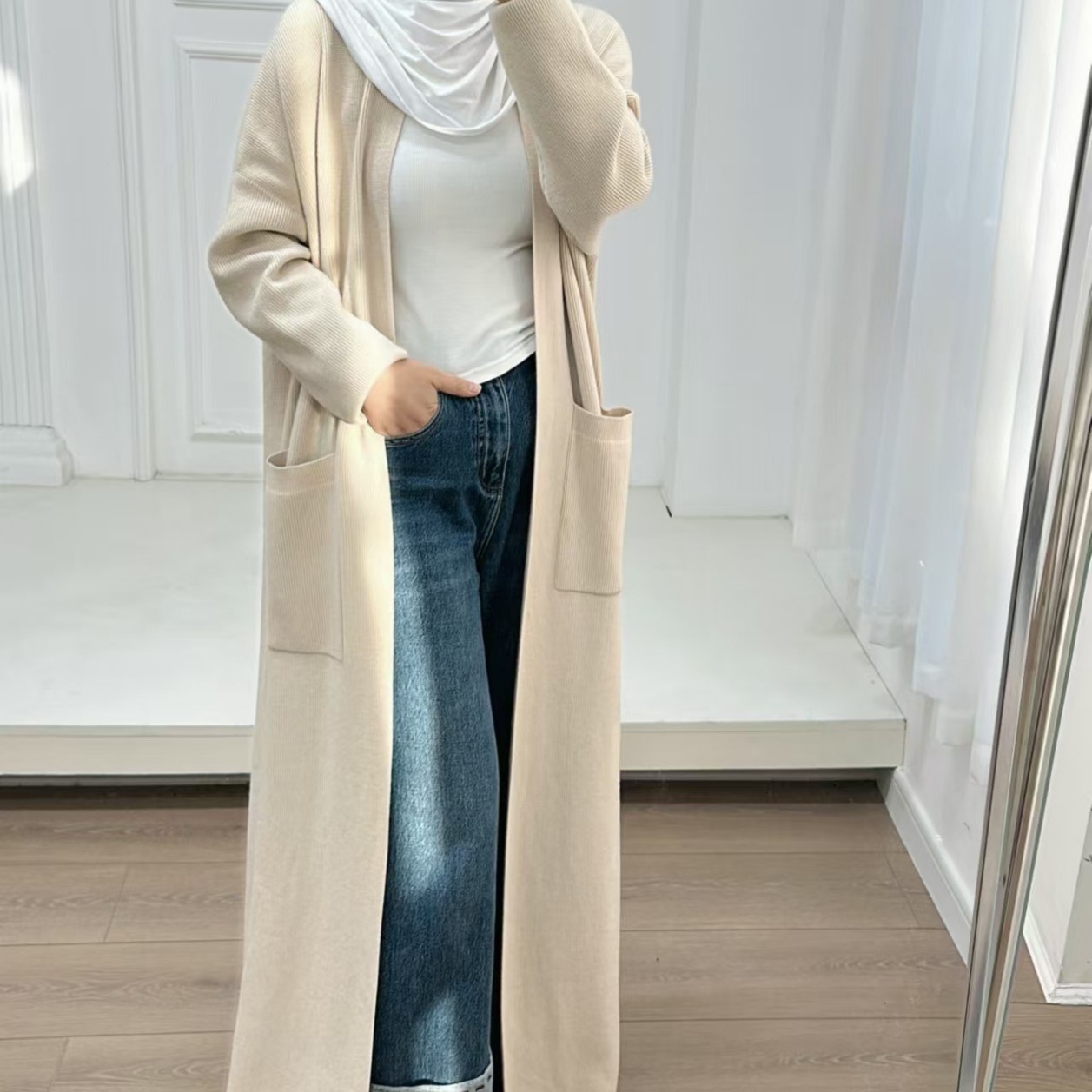 Loriya2024 Dubai Turkey Autumn Winter Thick Knitted Dress Robe Cardigan LR906_ecoleips.com
