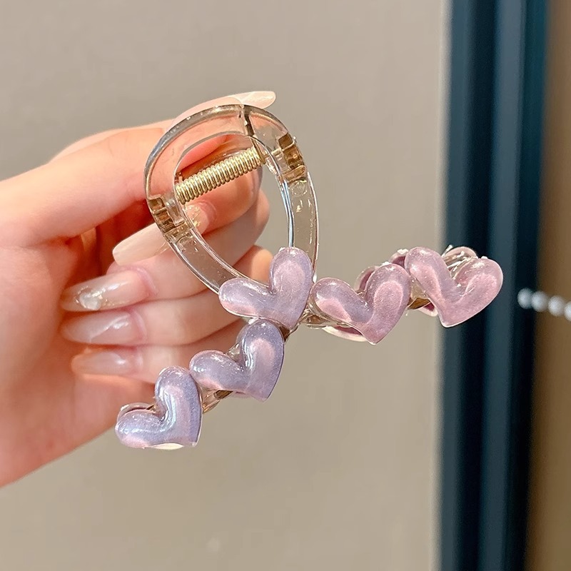 2025 nuevo clip de agarre de amor para mujer, gran volumen de cabello, horquilla, horquilla de tiburón de alta calidad, horquilla de tiburón, accesorios de principios de primavera