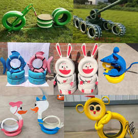 幼儿园橡胶轮胎感统轮胎创意工艺品花盆彩绘卡通造型座椅造景