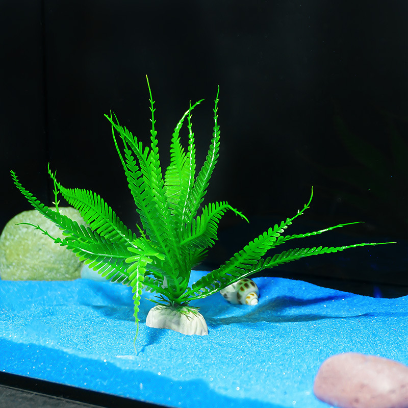 Escenografía de pecera Simulación Plantas acuáticas Flores plásticas Hojas de bambú Plantas decorativas de pecera al por mayor Flores falsas Decoración de mesa de arena de hotel