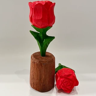 手工木雕摆件出口跨境DIY玫瑰花礼物节日朋友礼品