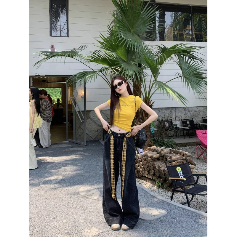 [210 г 40 тонких хлопковых 1*1] Буквенные футболки с короткими рукавами с круглым вырезом