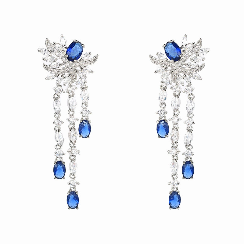 欧蒂娜 Accessory with tassels, earrings, universal silver needle, silver 925 sample, light luxury style