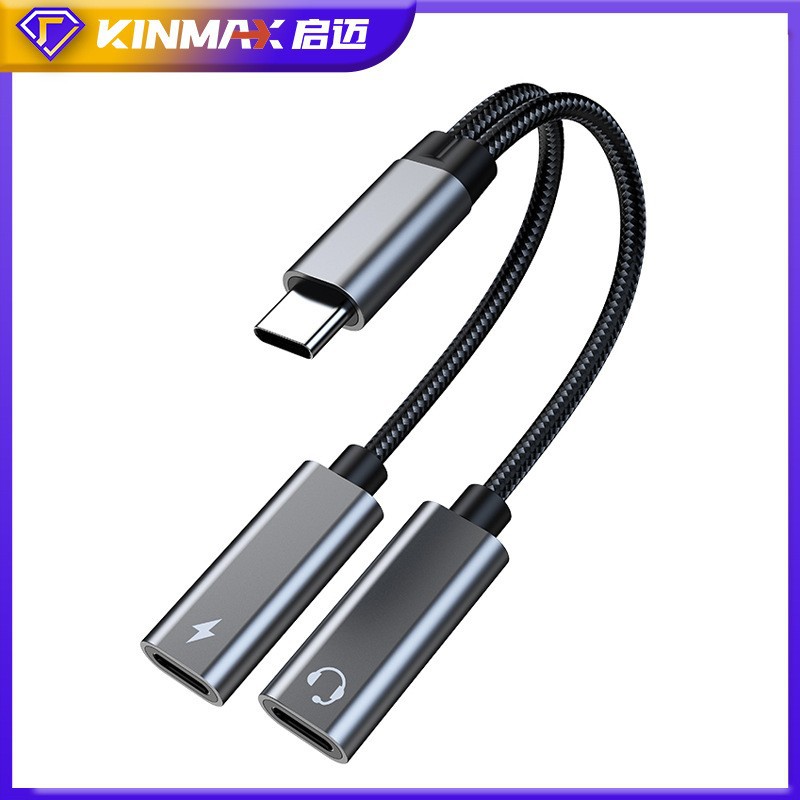 Adaptador Typec dos en uno, adaptador de auriculares otg, carga rápida, adaptador de audio para teléfono móvil, chip CX31993