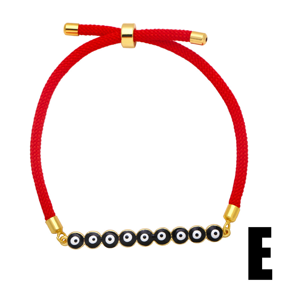 Bohemian Style Copper 18K Gold-plated Colorful Oil Dripping Devilu0027s Eye Bracelet