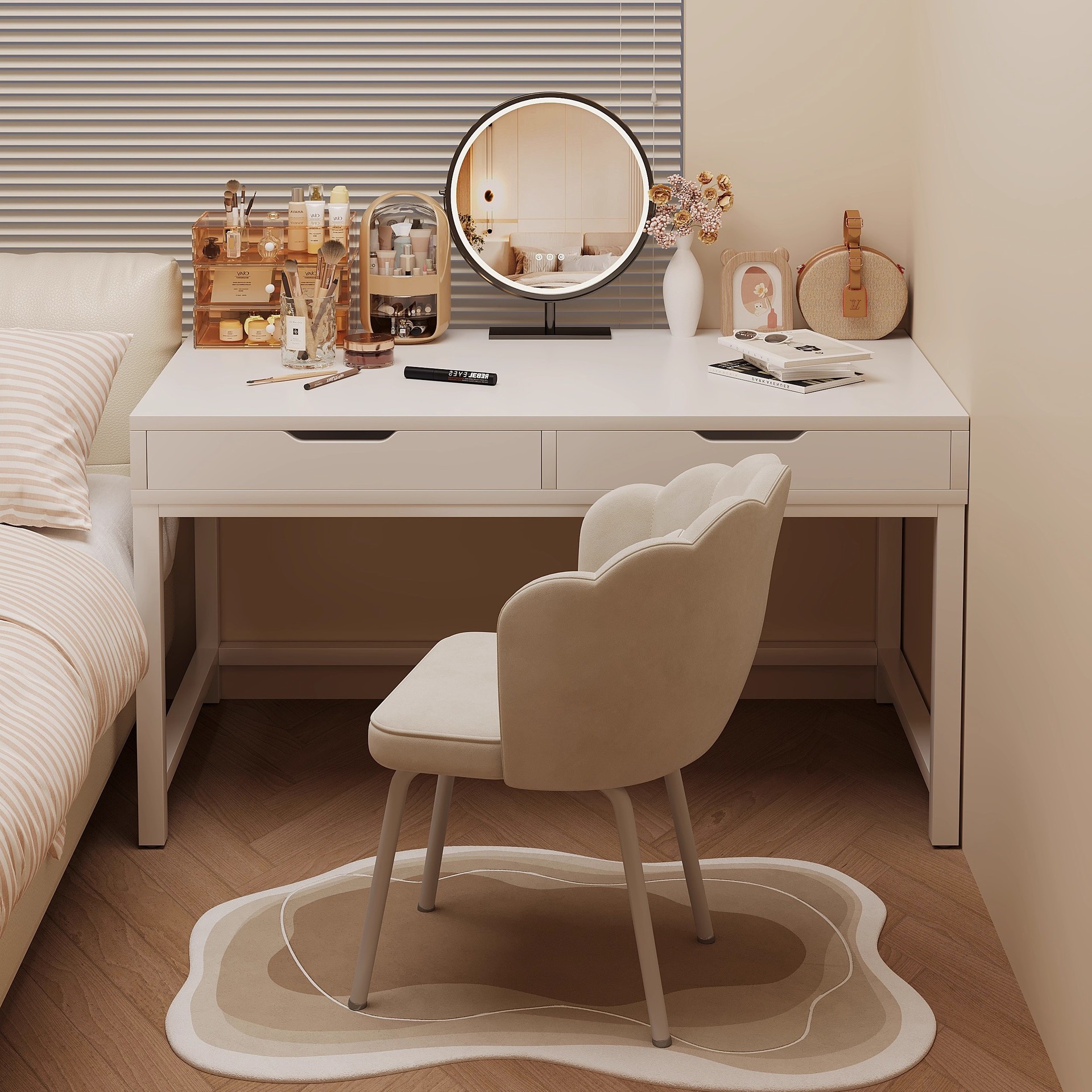 Makeup Table Girls Bedroom Simple Desk Small Computer Table Rental House Makeup Table Cream Style Dressing Table