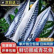 青花鱼挪威进口鲭鱼青花鱼片半成品日式烤青占鱼饭店商用顺丰冷冻
