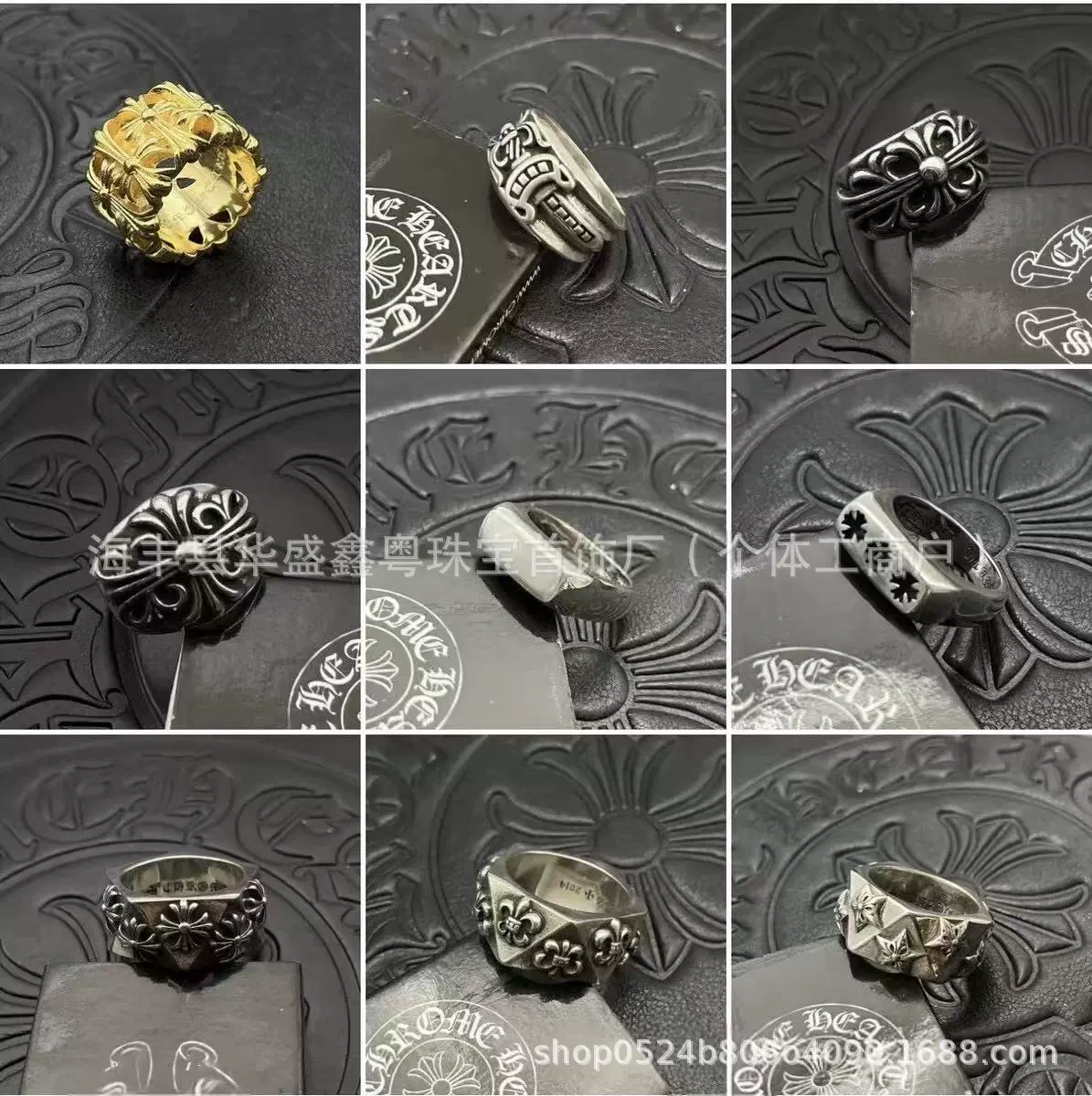 (Cross-border trading), retro big ring, 925 sample silver