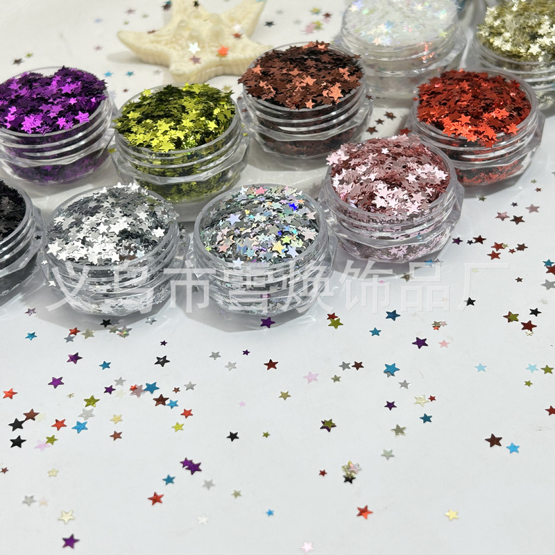Five-Pointed Star Nail Art Accessories Star Sequins Glitter Material DIY Crafts Handmade Nail Accessories Materials